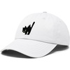 image:imageDALIX Blink Black Cat Embroidered Cotton Outdoor Baseball Cap Dad Hat WomensWhite