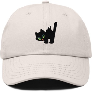 image:imageDALIX Blink Black Cat Embroidered Cotton Outdoor Baseball Cap Dad Hat WomensBeige