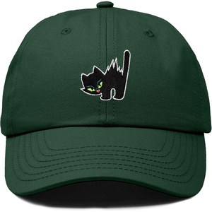 image:imageDALIX Blink Black Cat Embroidered Cotton Outdoor Baseball Cap Dad Hat WomensDark Green