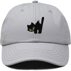 image:imageDALIX Blink Black Cat Embroidered Cotton Outdoor Baseball Cap Dad Hat WomensGray