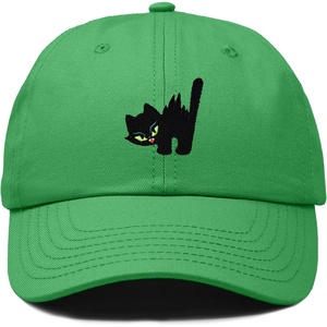 image:imageDALIX Blink Black Cat Embroidered Cotton Outdoor Baseball Cap Dad Hat WomensKelly Green