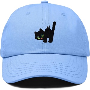 image:imageDALIX Blink Black Cat Embroidered Cotton Outdoor Baseball Cap Dad Hat WomensLight Blue