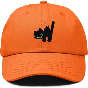 image:imageDALIX Blink Black Cat Embroidered Cotton Outdoor Baseball Cap Dad Hat WomensOrange