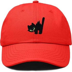 image:imageDALIX Blink Black Cat Embroidered Cotton Outdoor Baseball Cap Dad Hat WomensRed