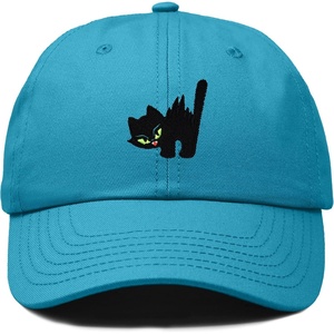 image:imageDALIX Blink Black Cat Embroidered Cotton Outdoor Baseball Cap Dad Hat WomensTeal