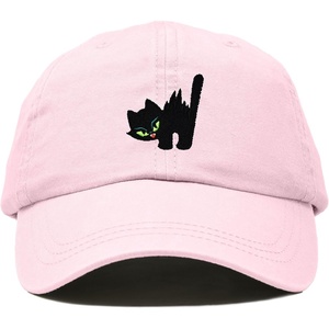 image:imageDALIX Blink Black Cat Embroidered Cotton Outdoor Baseball Cap Dad Hat WomensWashed Pink