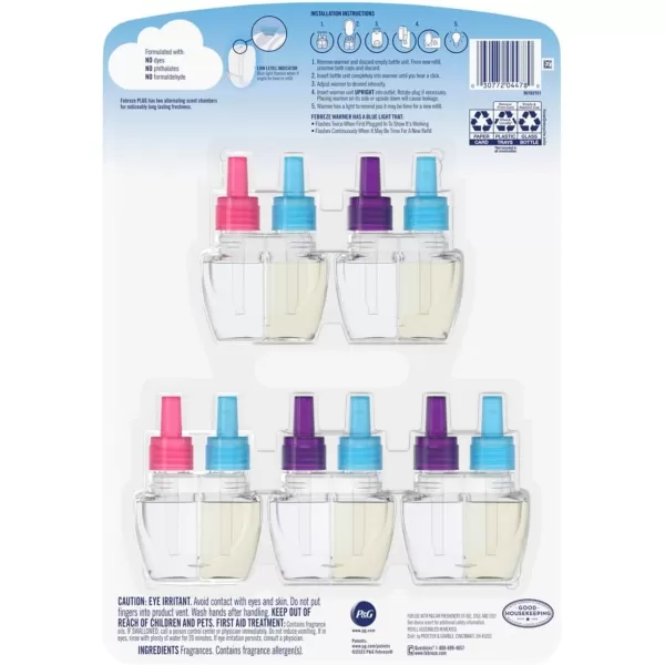 Febreze Air Freshener Plug In, Wall Diffuser, Plug in Air Fresheners for home, Downy April Fresh Scent, Odor Fighter for Strong Odors, 1 Warmer + 2 Oil Refills )