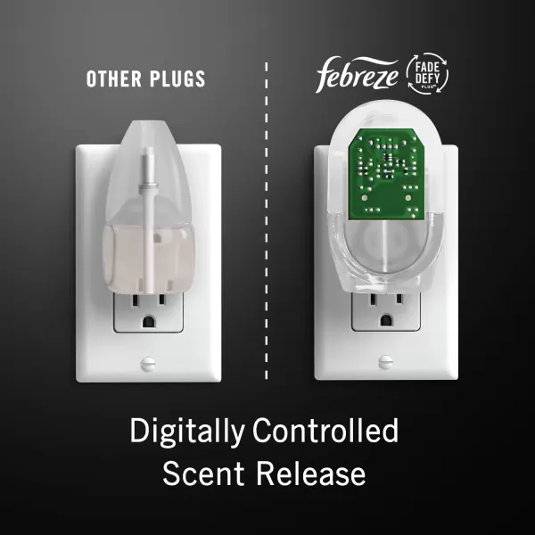 Febreze Air Freshener Plug In, Wall Diffuser, Plug in Air Fresheners for home, Unstopables Fresh Scent, Odor Fighter for Strong Odors, 1 Warmer + 2 Oil Refills)
