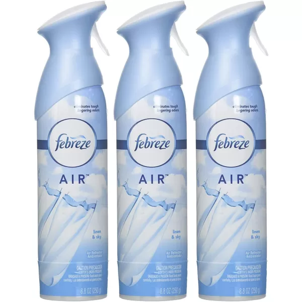 Febreze Air Freshener and Odor Eliminator Spray, Linen &amp; Sky and Hawaiian Aloha Scents, 8.8oz )