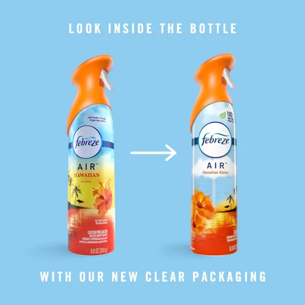 Febreze Air Freshener and Odor Eliminator Spray, Linen &amp; Sky and Hawaiian Aloha Scents, 8.8oz )