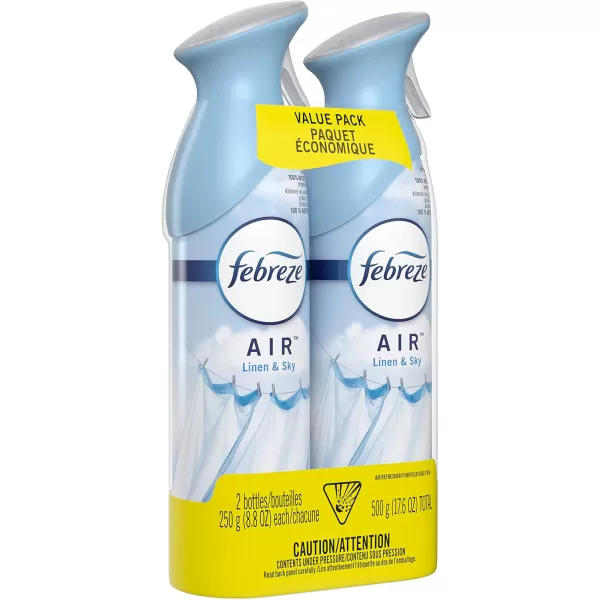 Febreze Air Freshener and Odor Eliminator Spray, Linen &amp; Sky and Hawaiian Aloha Scents, 8.8oz )