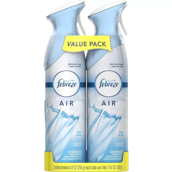 Febreze Air Freshener and Odor Eliminator Spray, Linen &amp; Sky and Hawaiian Aloha Scents, 8.8oz )