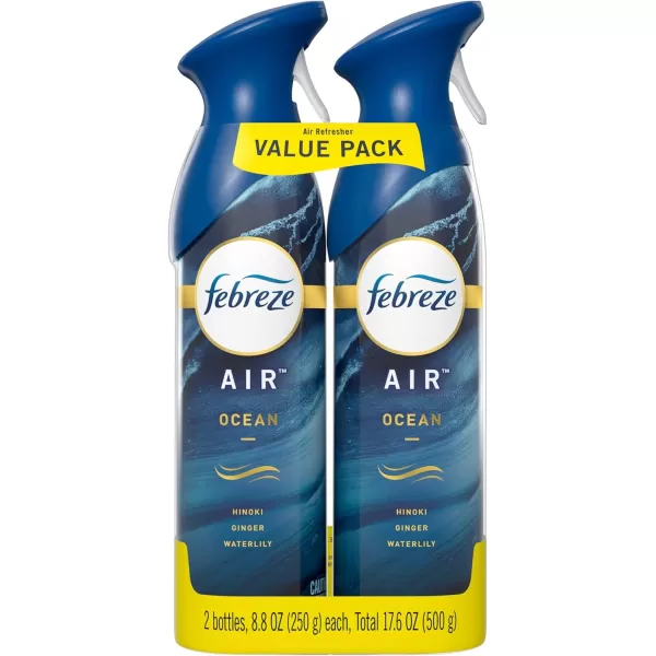 Febreze Air Freshener and Odor Eliminator Spray, Linen &amp; Sky and Hawaiian Aloha Scents, 8.8oz )