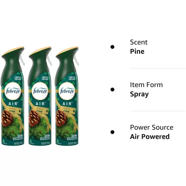 Febreze Air Freshener and Odor Eliminator Spray, Linen &amp; Sky and Hawaiian Aloha Scents, 8.8oz )