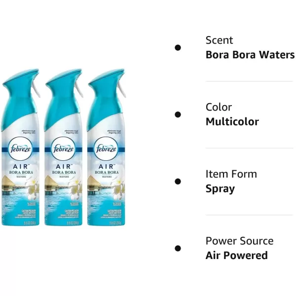 Febreze Air Freshener and Odor Eliminator Spray, Linen &amp; Sky and Hawaiian Aloha Scents, 8.8oz )