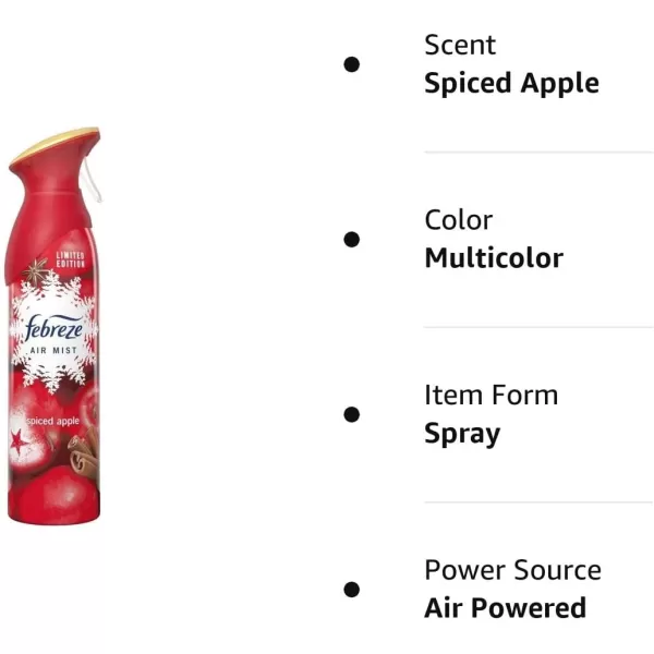 Febreze Air Mist Odor-Fighting Air Freshener Mixed Scent, Southern Lilac Mornings, Georgia Peach Orchard, Sweet Watermelon Vine, 8.8 oz. Aerosol Can, Pack of 3