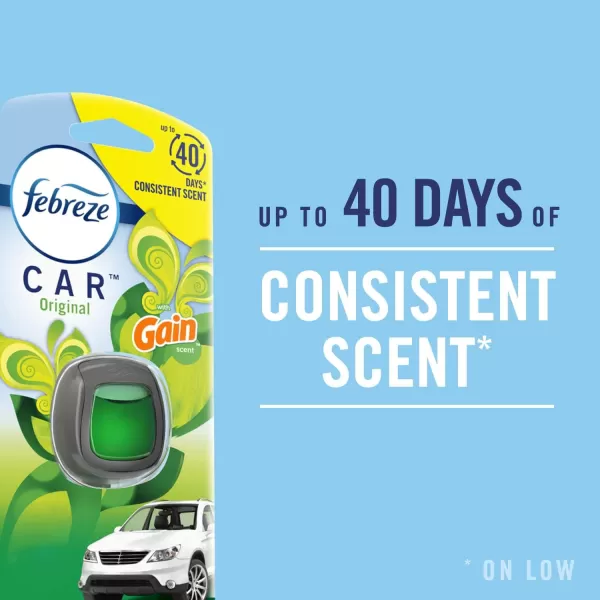Febreze Car Air Freshener Vent Clip Gain Original Scent, 06 oz. Car Vent Clip, 2 Count)