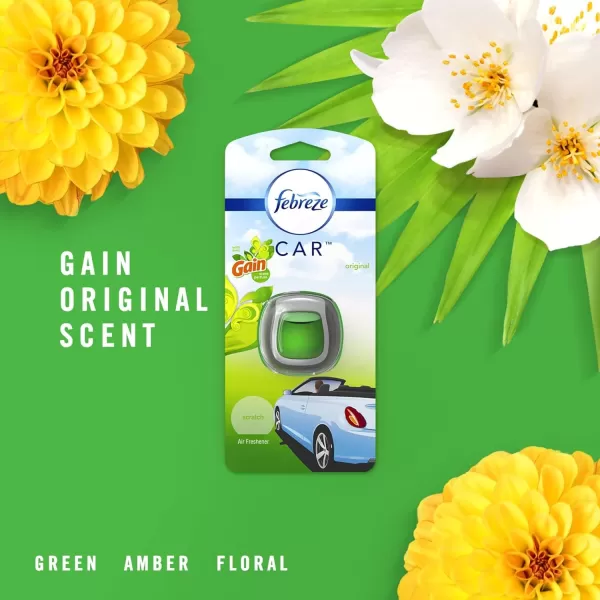 Febreze Car Air Freshener Vent Clip Gain Original Scent, 06 oz. Car Vent Clip, 2 Count)
