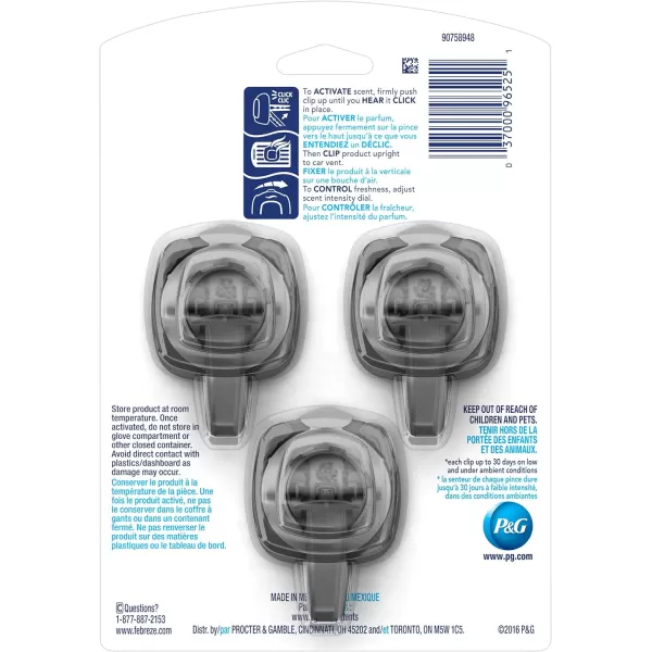 Febreze Car Air Freshener Vent Clip Gain Original Scent, 06 oz. Car Vent Clip, 2 Count)