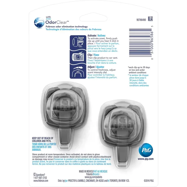 Febreze Car Air Freshener Vent Clip Gain Original Scent, 06 oz. Car Vent Clip, 2 Count)