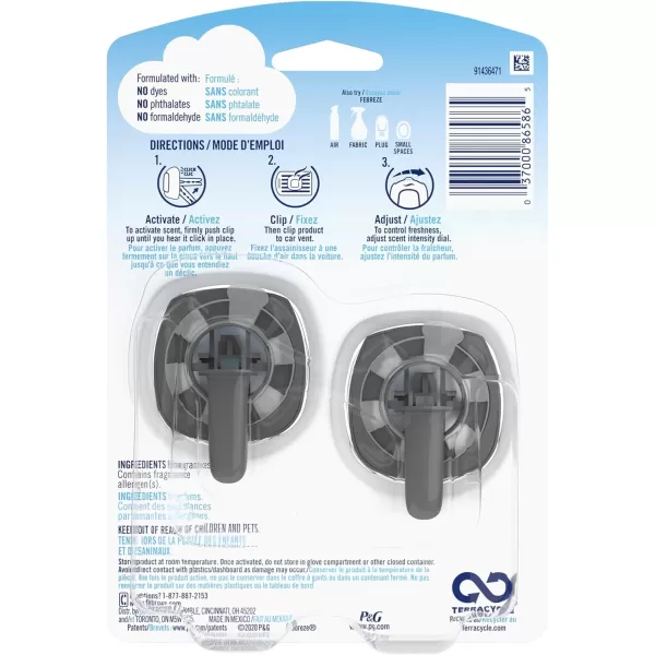 Febreze Car Air Freshener Vent Clip Gain Original Scent, 06 oz. Car Vent Clip, 2 Count)