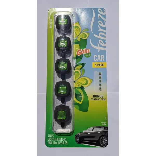 Febreze Car Air Freshener Vent Clip Gain Original Scent, 06 oz. Car Vent Clip, 2 Count)