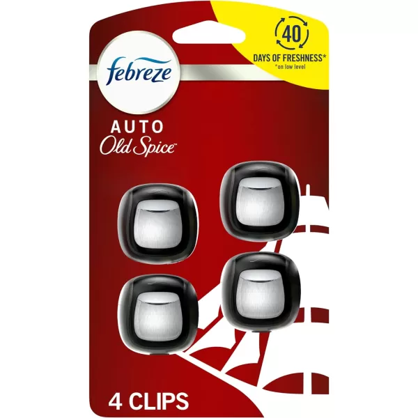 Febreze Car Air Freshener Vent Clip Old Spice Fiji Scent, .07 oz. Car Vent Clip, Pack of 4)