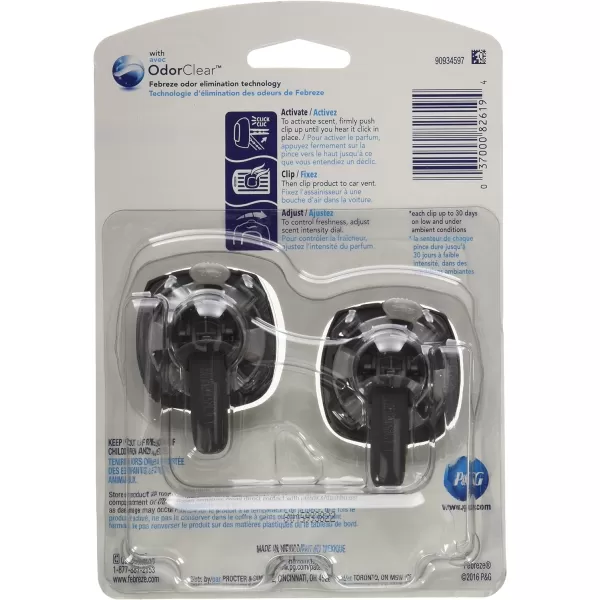 Febreze Car Air Freshener Vent Clips, 2 Linen &amp; Sky and 2 Hawaiian Aloha scents, 4 total clips)