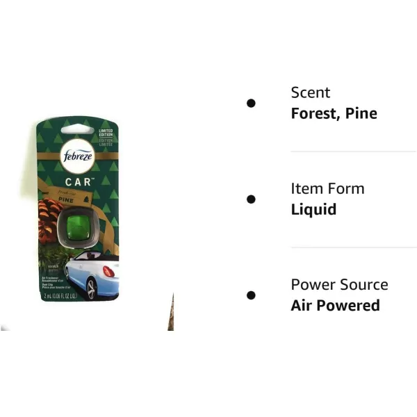 Febreze Car Air Freshener Vent Clips, 2 Linen &amp; Sky and 2 Hawaiian Aloha scents, 4 total clips)
