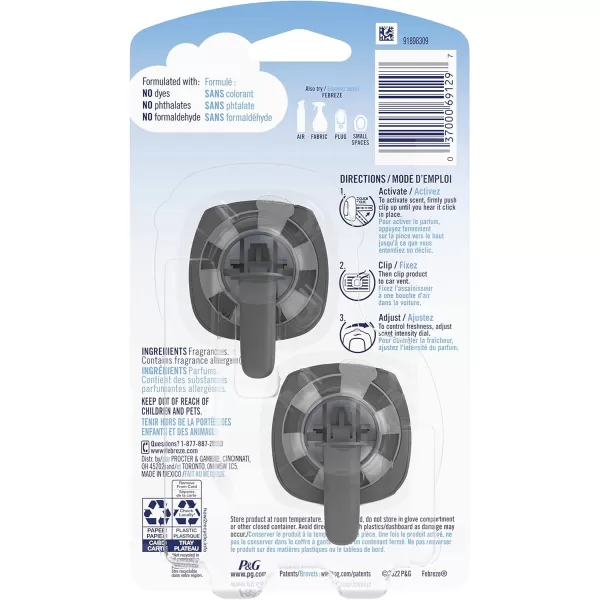 Febreze Car Air Freshener Vent Clips, 2 Linen &amp; Sky and 2 Hawaiian Aloha scents, 4 total clips)