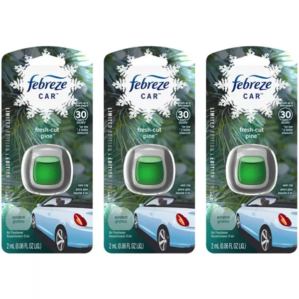 Febreze Car Air Freshener Vent Clips, 2 Linen &amp; Sky and 2 Hawaiian Aloha scents, 4 total clips)