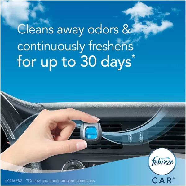 Febreze Car Air Freshener Vent Clips, 2 Linen &amp; Sky and 2 Hawaiian Aloha scents, 4 total clips)