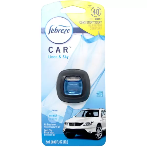 Febreze Car Air Freshener Vent Clips, 2 Linen &amp; Sky and 2 Hawaiian Aloha scents, 4 total clips)