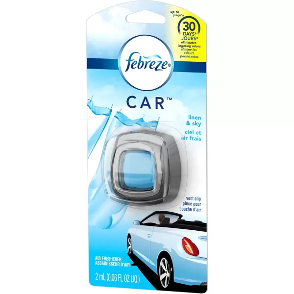 Febreze Car Air Freshener Vent Clips, 2 Linen &amp; Sky and 2 Hawaiian Aloha scents, 4 total clips)