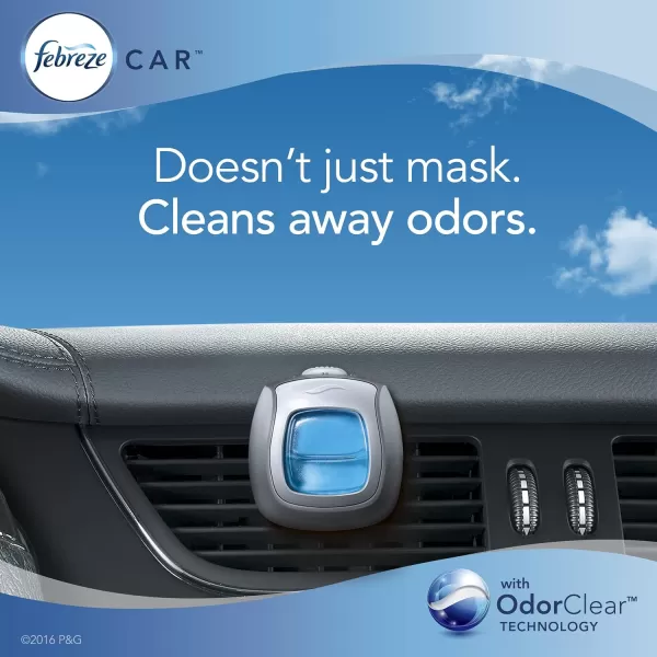 Febreze Car Air Freshener Vent Clips, 2 Linen &amp; Sky and 2 Hawaiian Aloha scents, 4 total clips)