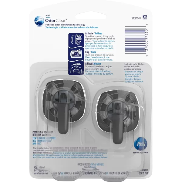 Febreze Car Air Freshener Vent Clips, 2 Linen &amp; Sky and 2 Hawaiian Aloha scents, 4 total clips)