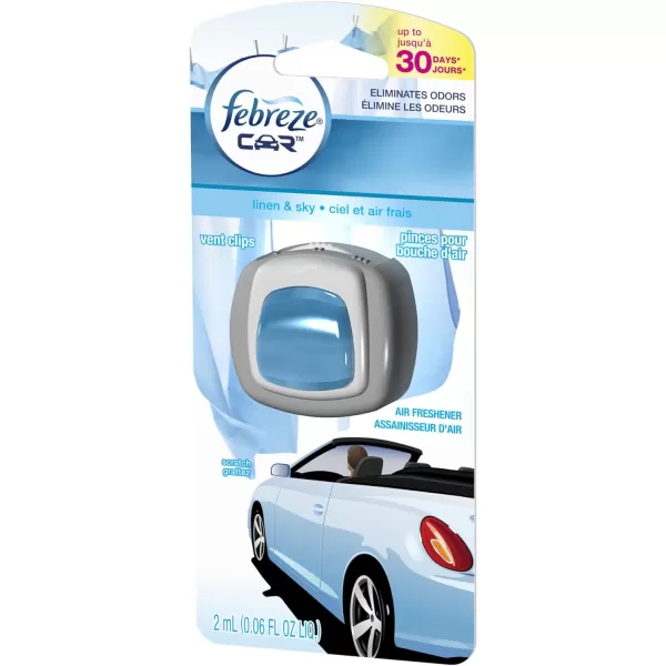 Febreze Car Air Freshener Vent Clips, 2 Linen &amp; Sky and 2 Hawaiian Aloha scents, 4 total clips)
