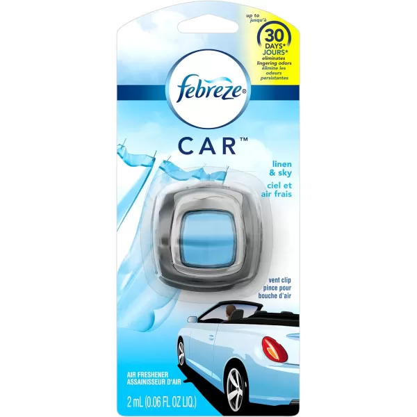 Febreze Car Air Freshener Vent Clips, 2 Linen &amp; Sky and 2 Hawaiian Aloha scents, 4 total clips)