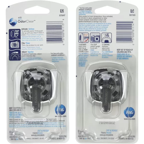 Febreze Car Air Freshener Vent Clips, 2 Linen &amp; Sky and 2 Hawaiian Aloha scents, 4 total clips