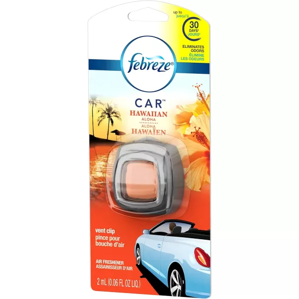 Febreze Car Air Freshener Vent Clips, 2 Linen &amp; Sky and 2 Hawaiian Aloha scents, 4 total clips)