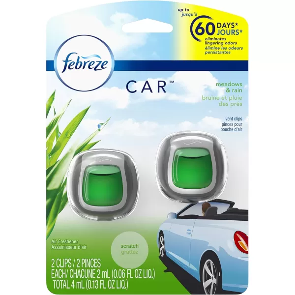Febreze Car Air Freshener Vent Clips, 2 Linen &amp; Sky and 2 Hawaiian Aloha scents, 4 total clips)