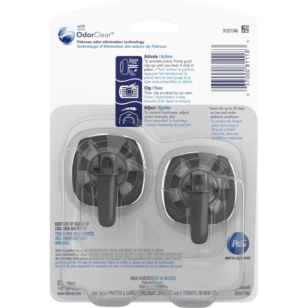 Febreze Car Air Freshener Vent Clips, 2 Linen &amp; Sky and 2 Hawaiian Aloha scents, 4 total clips)