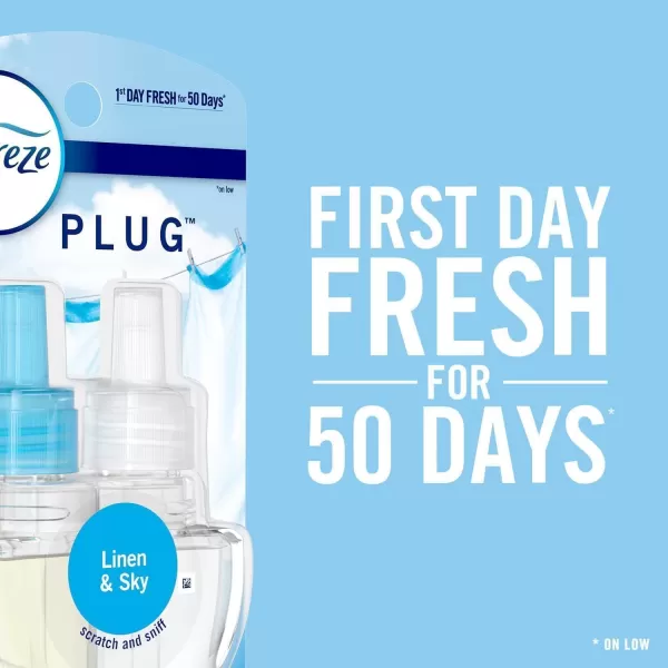 Febreze Odor-Fighting Fade Defy PLUG Air Freshener, Downy April Fresh, Gain Original, Linen &amp; Sky,  .87 fl. oz. Oil Refills