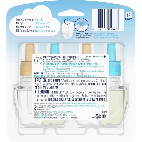 Febreze Odor-Fighting Fade Defy PLUG Air Freshener, Downy April Fresh, Gain Original, Linen &amp; Sky,  .87 fl. oz. Oil Refills