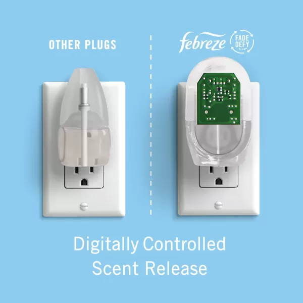 Febreze Odor-Fighting Fade Defy PLUG Air Freshener, Mountain, Ocean, Amber,  .87 fl. oz. Oil Refills)