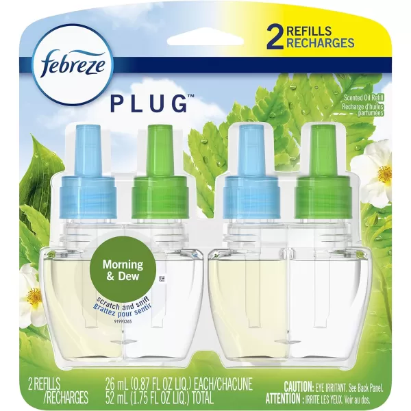 Febreze Odor-Fighting Fade Defy PLUG Air Freshener, Mountain, Ocean, Amber,  .87 fl. oz. Oil Refills)