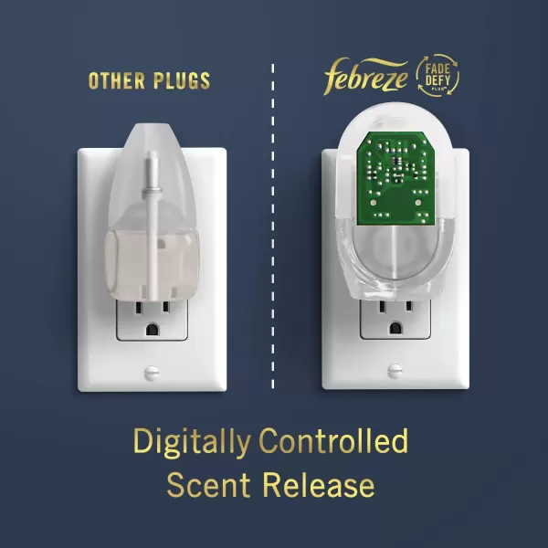 Febreze Odor-Fighting Fade Defy PLUG Air Freshener, Mountain, Ocean, Amber,  .87 fl. oz. Oil Refills)