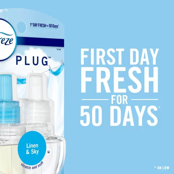 Febreze Odor-Fighting Fade Defy PLUG Air Freshener, Mountain, Ocean, Amber,  .87 fl. oz. Oil Refills)