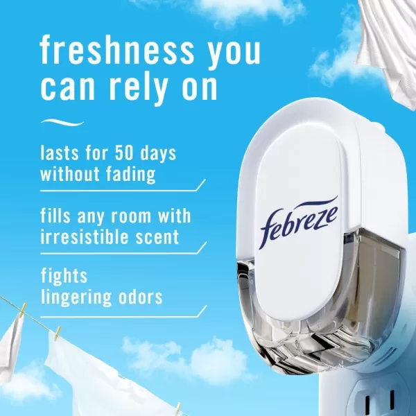 Febreze Odor-Fighting Fade Defy PLUG Air Freshener, Mountain, Ocean, Amber,  .87 fl. oz. Oil Refills)