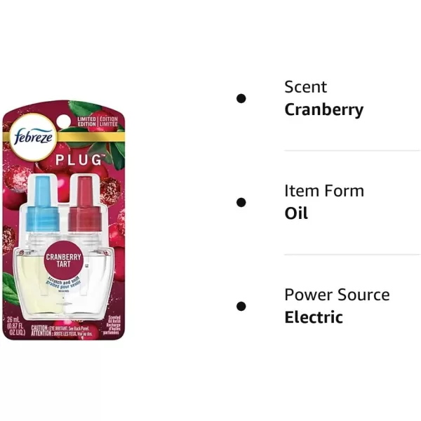 Febreze Odor-Fighting Fade Defy PLUG Air Freshener, Mountain, Ocean, Amber,  .87 fl. oz. Oil Refills)